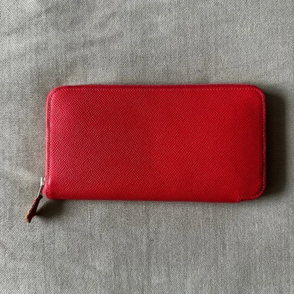 ☀️Hermès☀️Silk'In Classic Epsom Long Wallet Rose Jaipur Astrologie Nouvelle